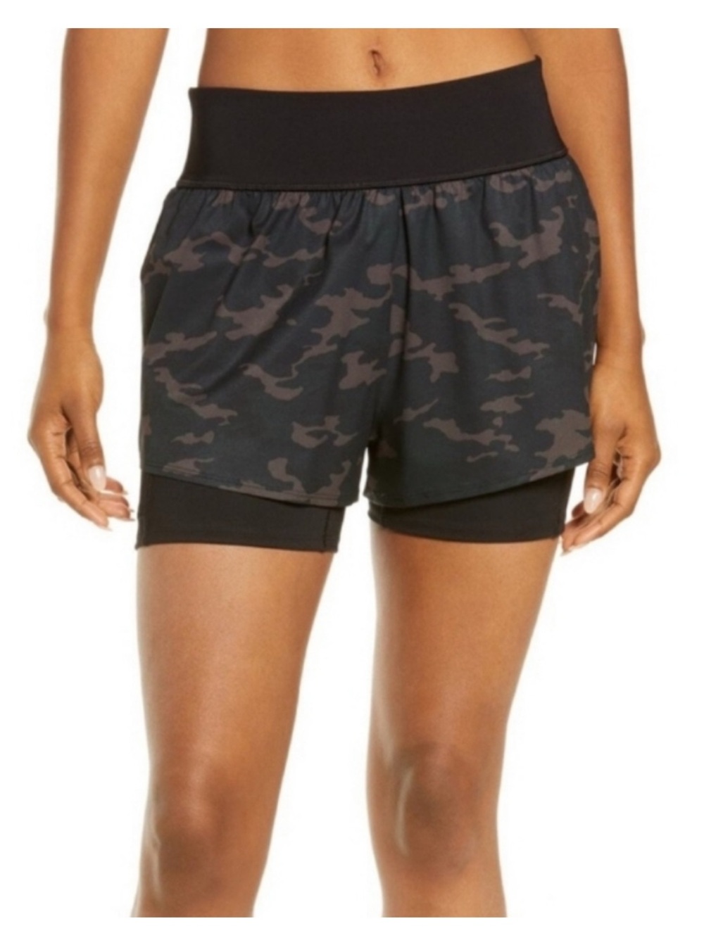 Spanx The Get Moving Short Camo Black Liner Size Medium